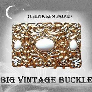 Big Belt Buckle is HUGE - Vintage Sash Buckle Renaissance Ren Faire Fashion